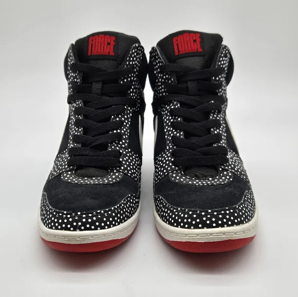 Nike Force Womens Dunk Sky Hi Black White Polka Hidden Wedge Shoes Women Size 9 - Picture 3 of 10
